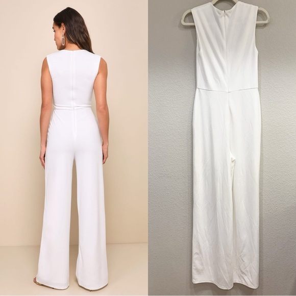 NWOT Lulus Enticing Endeavors White Jumpsuit - Picture 5 of 9